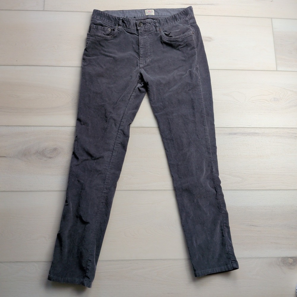 Faherty Corduroy Pants Mens 31x29 Gray Chino 5 Pocket Stretch Casual MBH2105-FDN